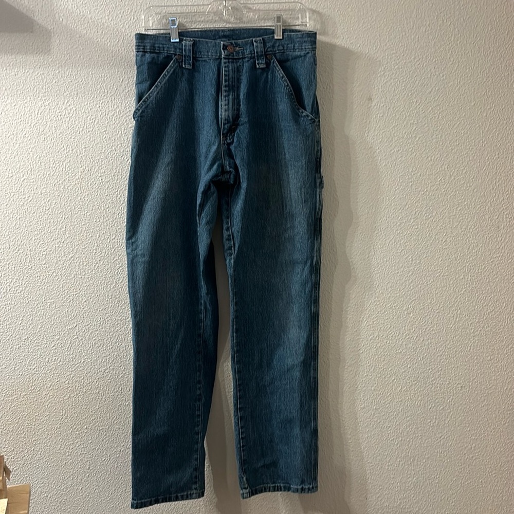 Wrangler Men's Straight Jeans in Dark Blue Wash